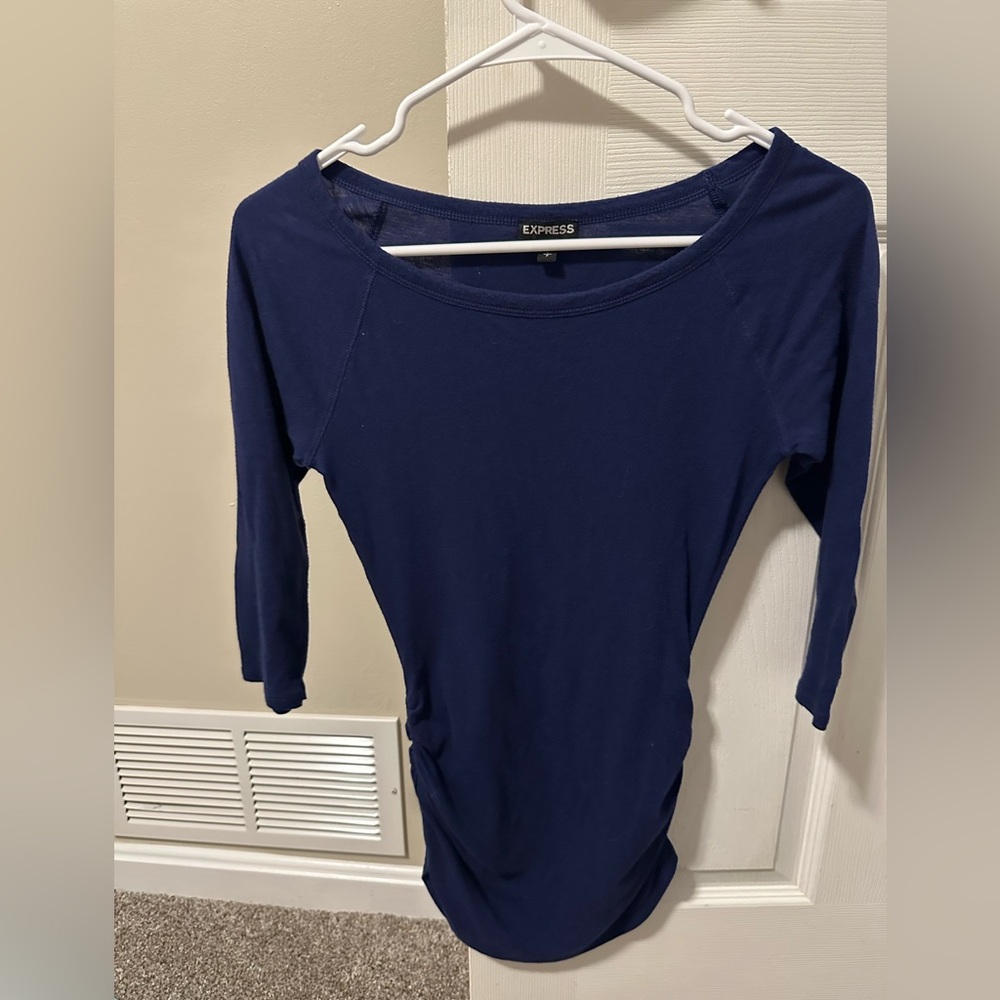 Navy Blue Express Quarter Sleeve Size Small. Good condition!!